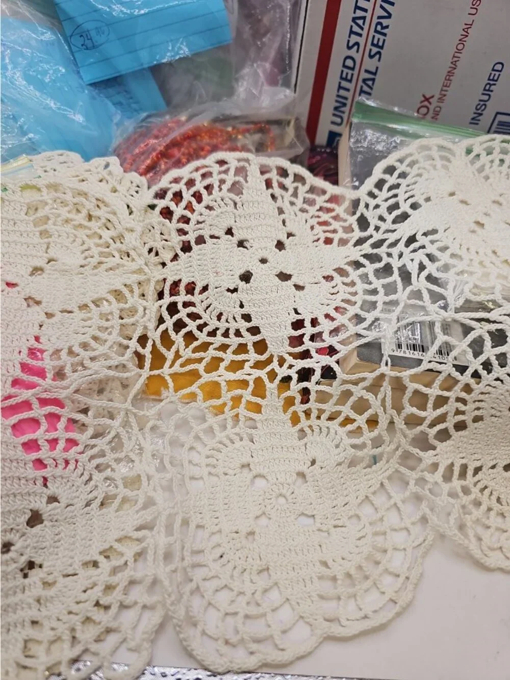 Doily- Placemat Cottagecore White Cotton 14